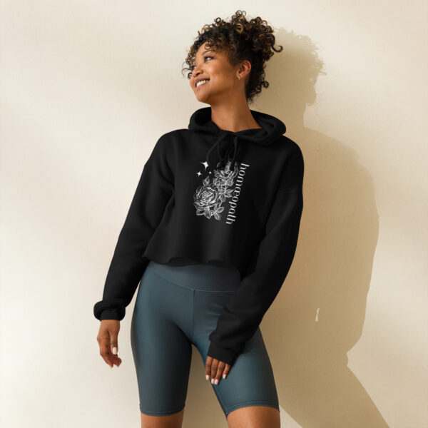 "Homœopath" Cropped Hoodie - Image 2